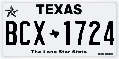 TX license plate BCX1724