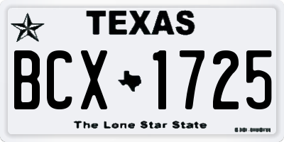 TX license plate BCX1725