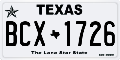 TX license plate BCX1726