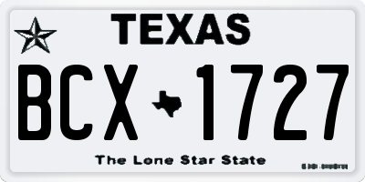 TX license plate BCX1727