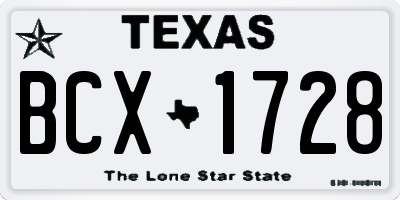 TX license plate BCX1728