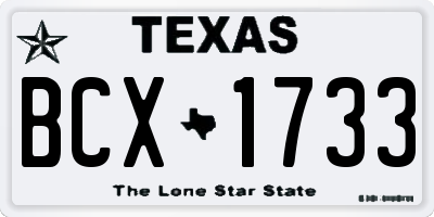 TX license plate BCX1733