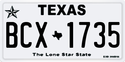TX license plate BCX1735