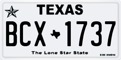 TX license plate BCX1737
