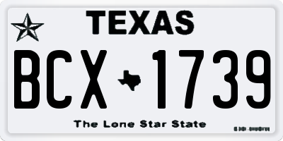 TX license plate BCX1739