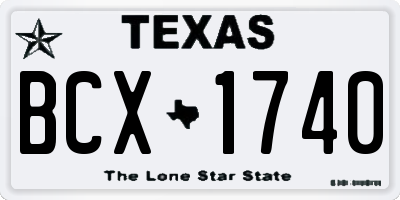 TX license plate BCX1740