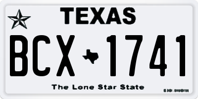 TX license plate BCX1741