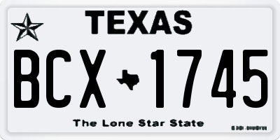 TX license plate BCX1745
