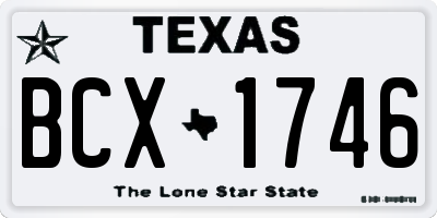 TX license plate BCX1746