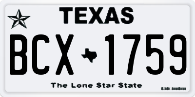 TX license plate BCX1759