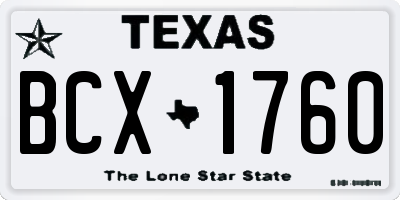 TX license plate BCX1760