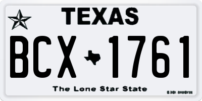 TX license plate BCX1761