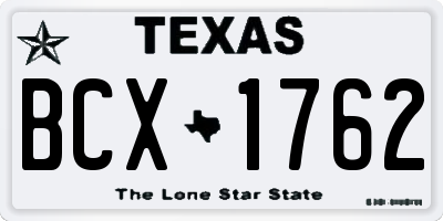 TX license plate BCX1762