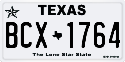 TX license plate BCX1764