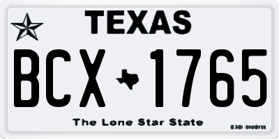 TX license plate BCX1765