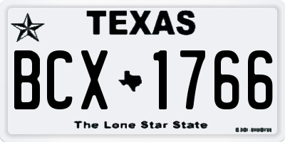 TX license plate BCX1766