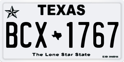 TX license plate BCX1767