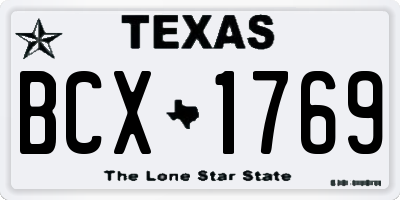TX license plate BCX1769