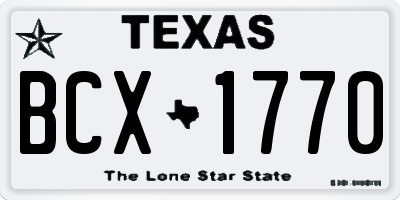 TX license plate BCX1770