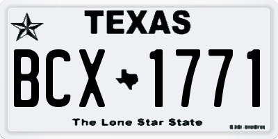 TX license plate BCX1771