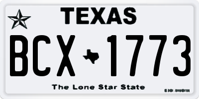 TX license plate BCX1773
