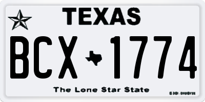 TX license plate BCX1774