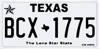 TX license plate BCX1775