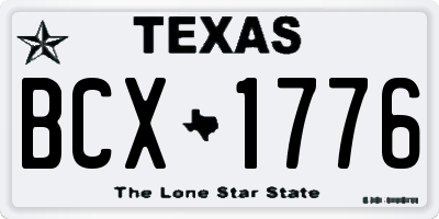 TX license plate BCX1776