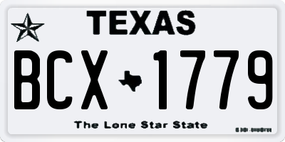 TX license plate BCX1779