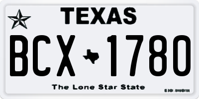 TX license plate BCX1780