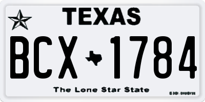 TX license plate BCX1784