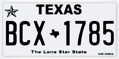TX license plate BCX1785