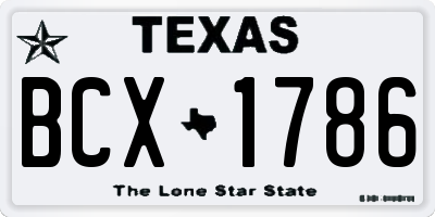TX license plate BCX1786