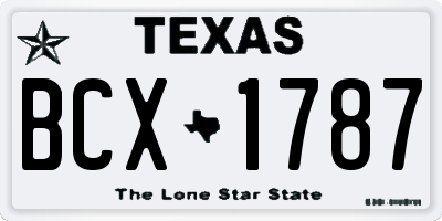 TX license plate BCX1787