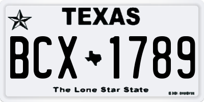 TX license plate BCX1789