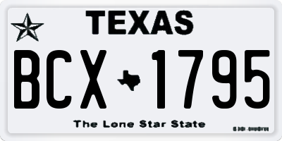 TX license plate BCX1795