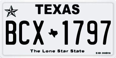 TX license plate BCX1797