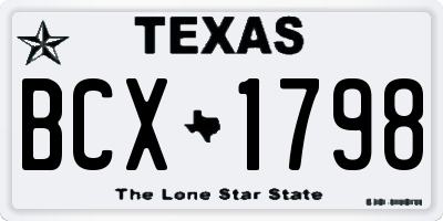 TX license plate BCX1798