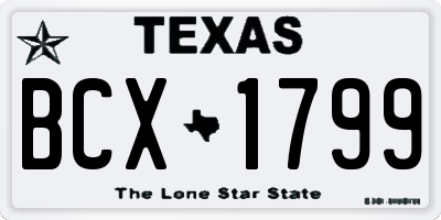 TX license plate BCX1799