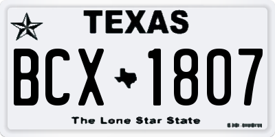 TX license plate BCX1807
