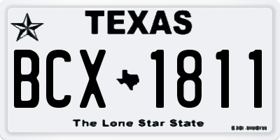 TX license plate BCX1811