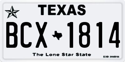 TX license plate BCX1814