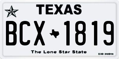 TX license plate BCX1819