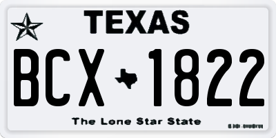 TX license plate BCX1822