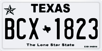 TX license plate BCX1823