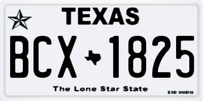TX license plate BCX1825
