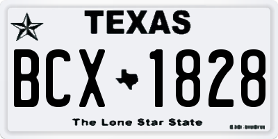 TX license plate BCX1828