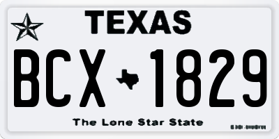 TX license plate BCX1829
