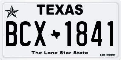 TX license plate BCX1841