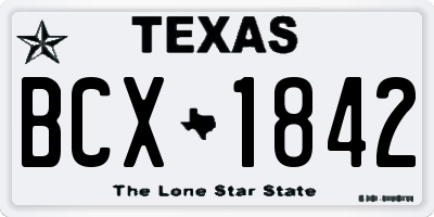 TX license plate BCX1842